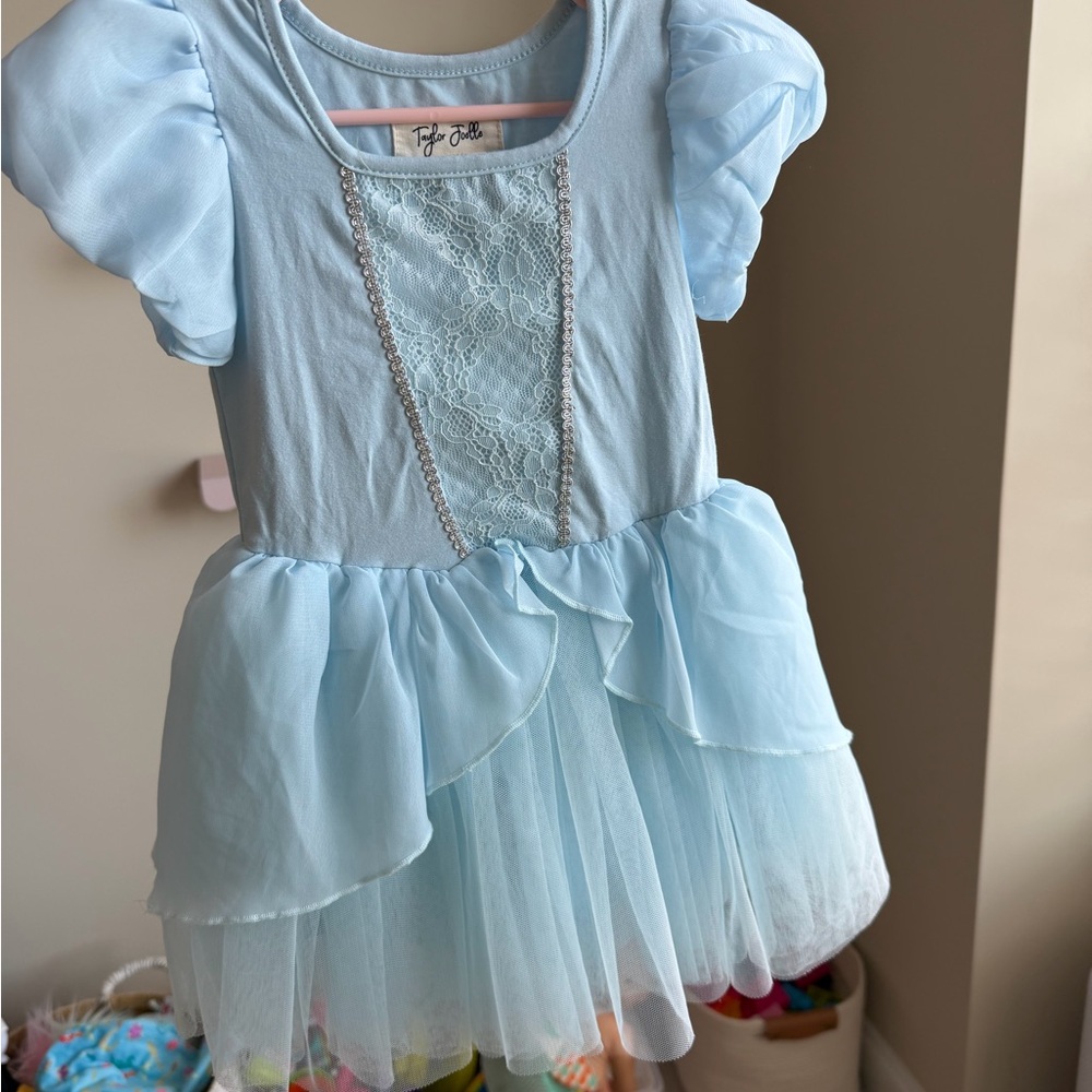Taylor Joelle Cinderella Inspired Light Blue Lace & Tulle Toddler Dress